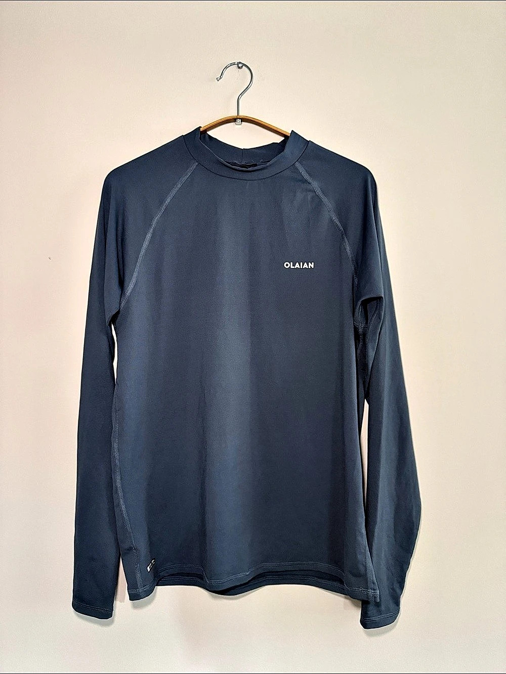 OLAIAN Men's Long-Sleeved Surfing Rash Guard 100 Blue